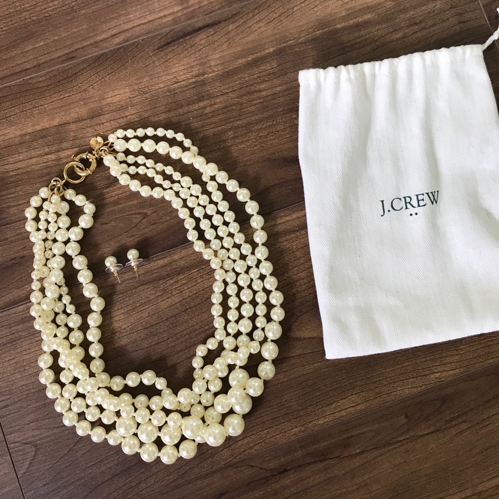 J. Crew Pearl Necklace and Earrings